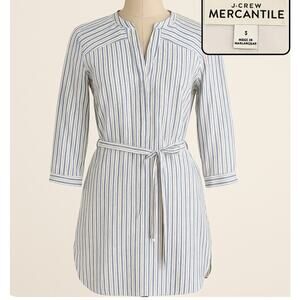 J.Crew Mercantile Blue & White Striped Belted Tunic Dress – Size Small (NWT)
